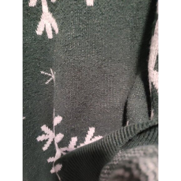 Bloomchic Women Sweater Size 12‎ Green and White w/Snowflake Design - Picture 6 of 8